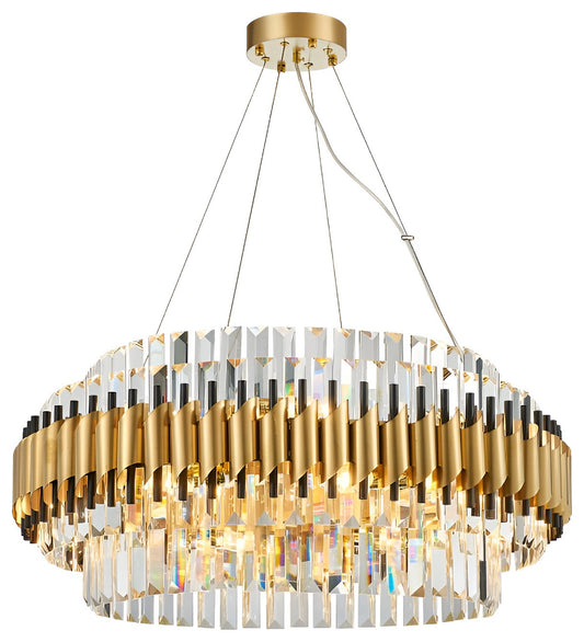Innichen | Luxury Crystal LED Chandelier of Stainless Steel for Living Room, Dia31.4xh13.7", Cool LightBy Miron Demid LLC