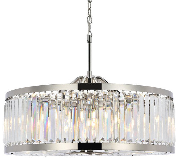 Elegant 1233D35PN/RC Chelsea 10-Light Polished Nickel Chandelier ClearBy Elegant Furniture & Lighting