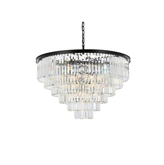 Elegant Lighting 1231D44/RC Sydney 33 Light 44"W Crystal - Matte BlackBy Elegant Furniture & Lighting