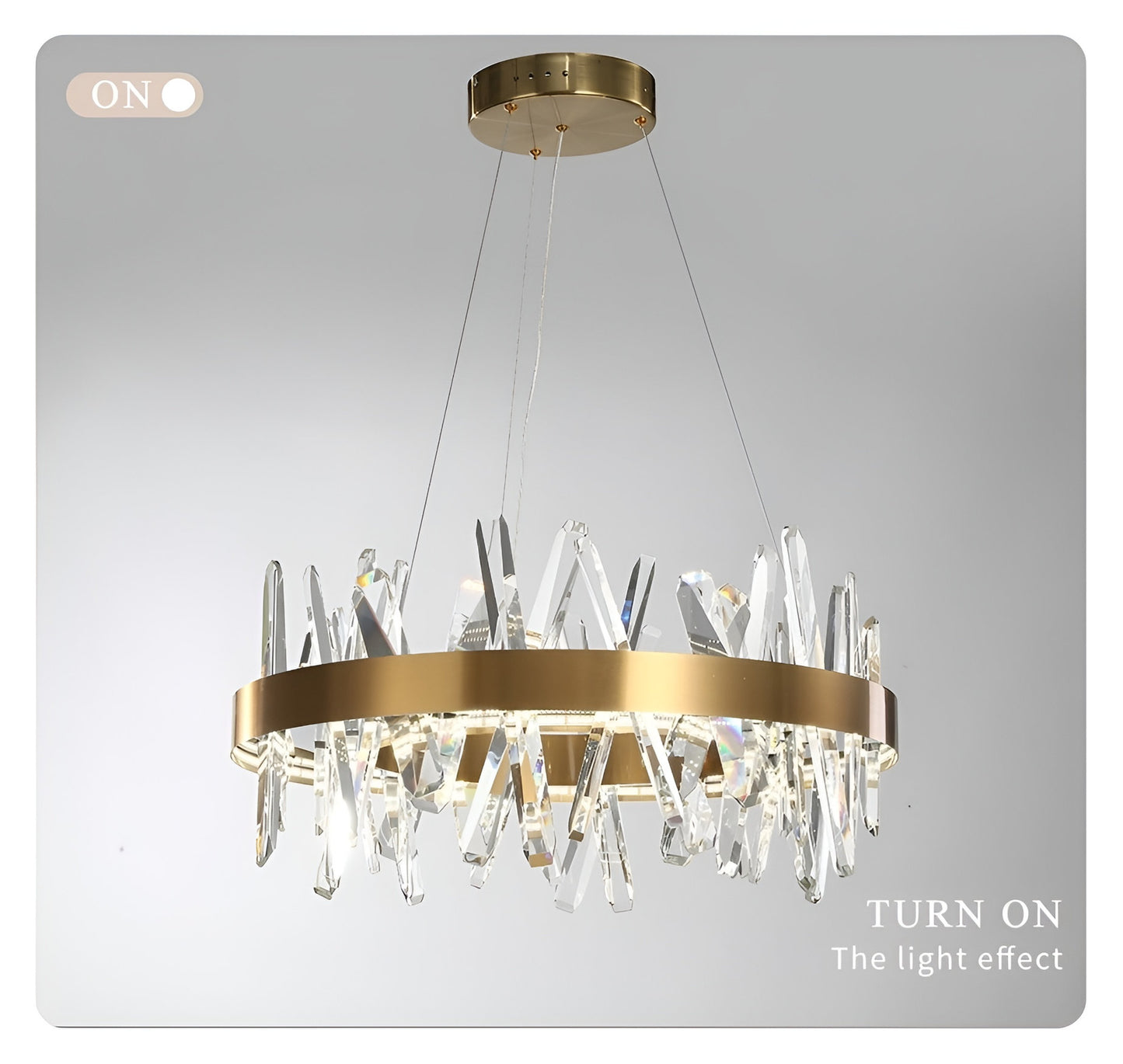 Zaccanopoli | Creative Gold Round Crystal Chandelier for Living Room, 31,5"By Miron Demid LLC