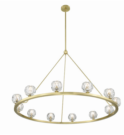 Aragon 12-Light Soft Brass Chandelier, Faceted Cut CrystalBy Crystorama Lighting