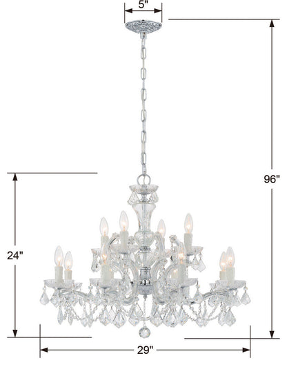 Maria Theresa 12 Light Chandelier, Swarovski Spectra, Polished ChromeBy Crystorama Lighting