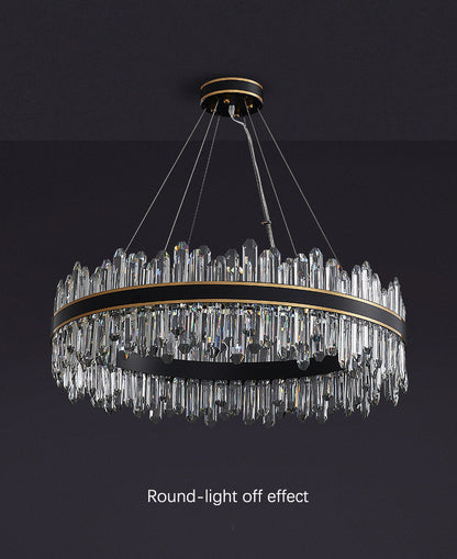 Ingria | Modern Ring LED Crystal Chandelier for Living Room, Dining Room, Dia39.4"By Miron Demid LLC