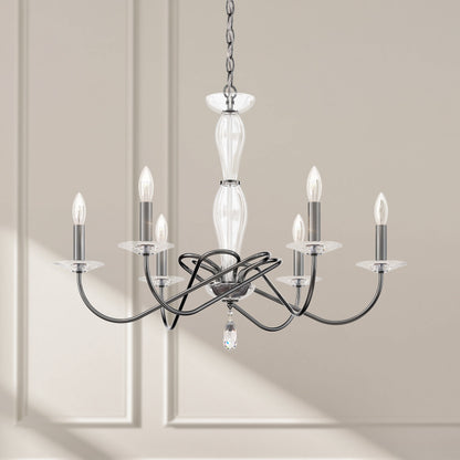 Schonbek Vx1006N-49H 6 Light Crystal Chandelier, Black PearlBy Schonbek