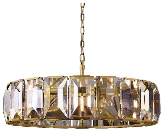 Villano Crystal Chandelier, Gold, 32"By Morsale.com
