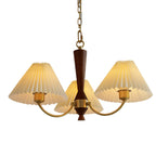 3 Lights Pleated Lampshade 12W LED Nordic Chandelier Pendant Light