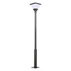 1-Light Black 98-In/118-In Solar LED Square Post Street Light