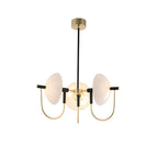 1/3/6 Heads Semicircular Opal Glass Dome Chandelier Aperture Pendant Light Hanging Ceiling Lighting
