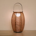 Rattan Lantern Shaped LED Waterproof Portable Modern Outdoor Floor Lamp