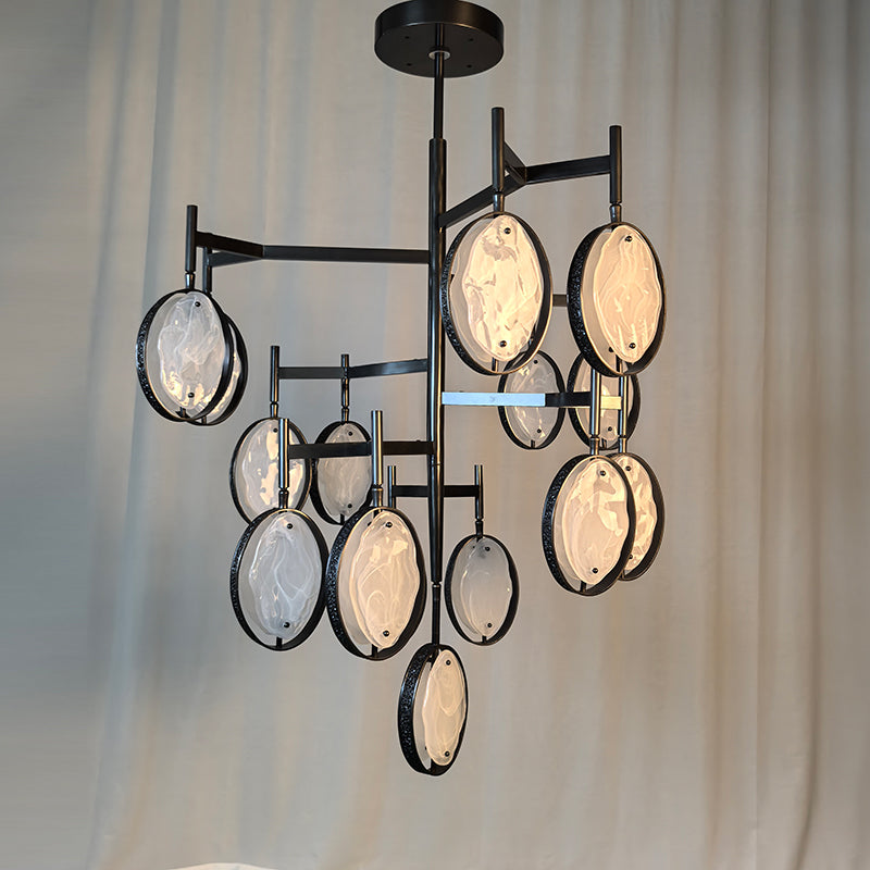 Contemporary Metal Chandelier 51"
