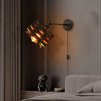 Creative Iron Adjustable Black Industrial Style Swing Arm Wall Sconces with Plug