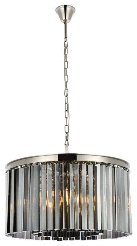 Elegant Lighting 1208D26-SS/RC Sydney 8 Light 26"W Crystal Drum - PolishedBy Elegant Furniture & Lighting