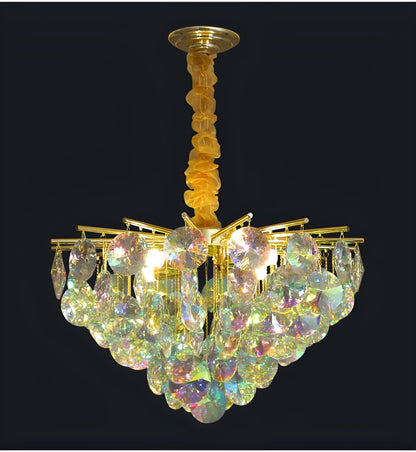 Bonifacio | Colorful Iridescent Crystal Chandelier, 31.5''By Miron Demid LLC