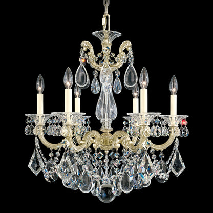 La Scala 6-Light Chandelier in Antique Silver With Clear Heritage CrystalBy Schonbek