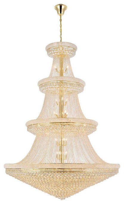 Elegant Lighting V1800G72/RC Primo 66 Light 72"W Crystal Empire - GoldBy Elegant Furniture & Lighting