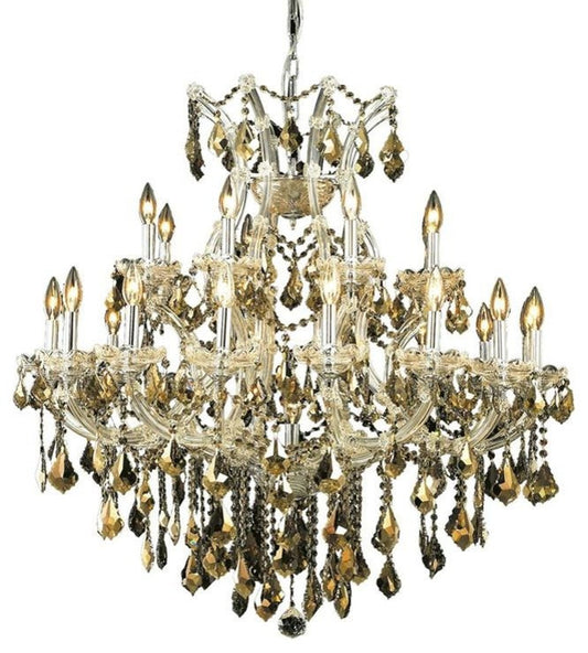 Elegant Maria Theresa Dining Room Light, Chrome Finish With Royal Cut CrystalBy Elegant Furniture & Lighting