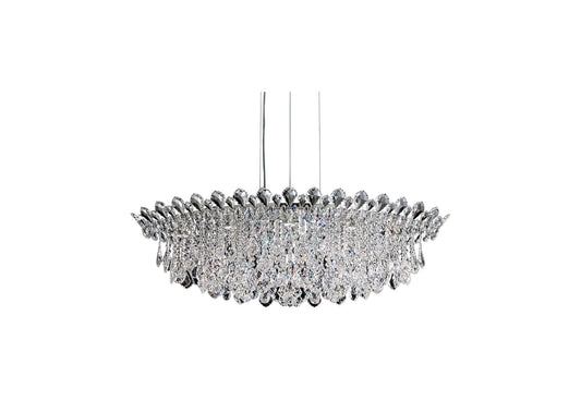 Trilliane Strands 8-Light Pendant in Stainless Steel With Clear Heritage CrystalBy Schonbek