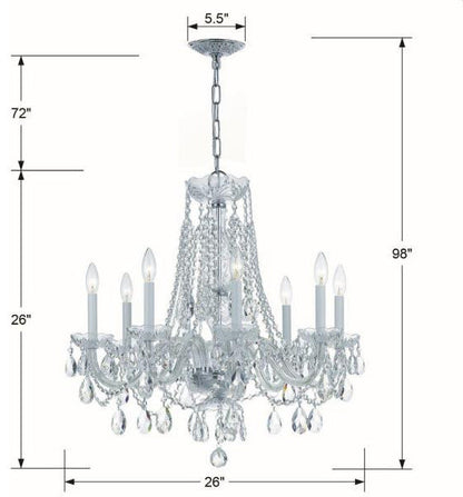 Crystal 8-Light Chandelier in Classic Style, 26"Wx26"HBy Crystorama Lighting