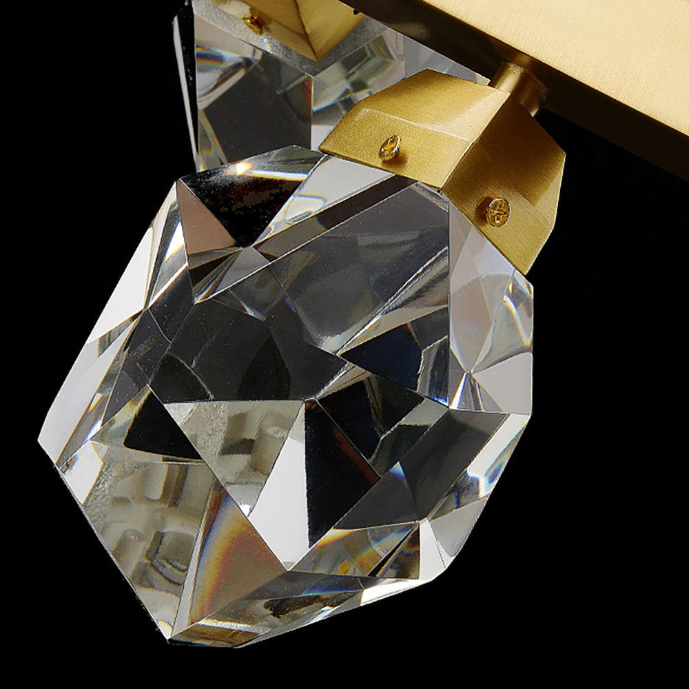 Zagarise | Circle/Linear Diamond Crystal Chandelier for Bedroom, Ring31,5"By Miron Demid LLC