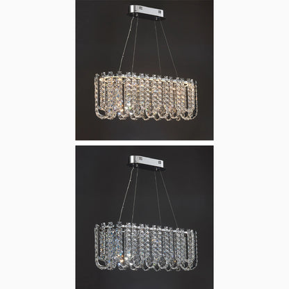 Cagnano Amiterno | Posh Large LED Crystal Pendant Chandelier, 1 Layer Medium2 -Dia31.5", Cool LightBy Miron Demid LLC