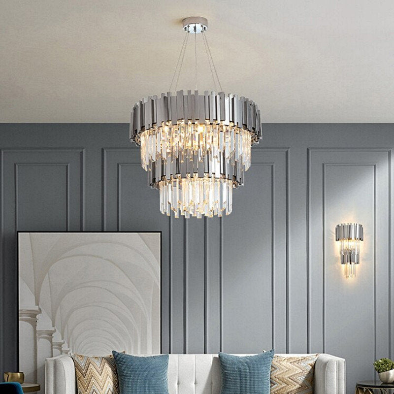 Gio Collection Polished Chrome Crystal ChandelierBy MORSALE