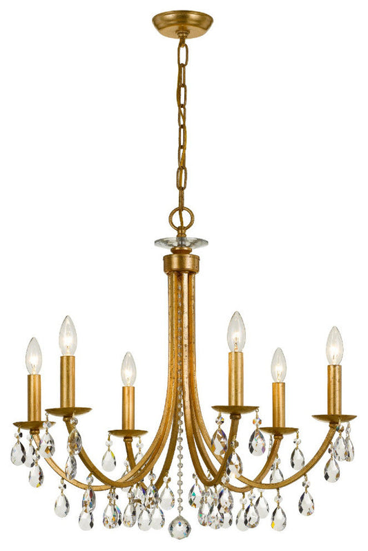 Crystorama Bridgehampton 6 Light Chandelier 8826-GA-CL-S - Antique GoldBy Crystorama Lighting