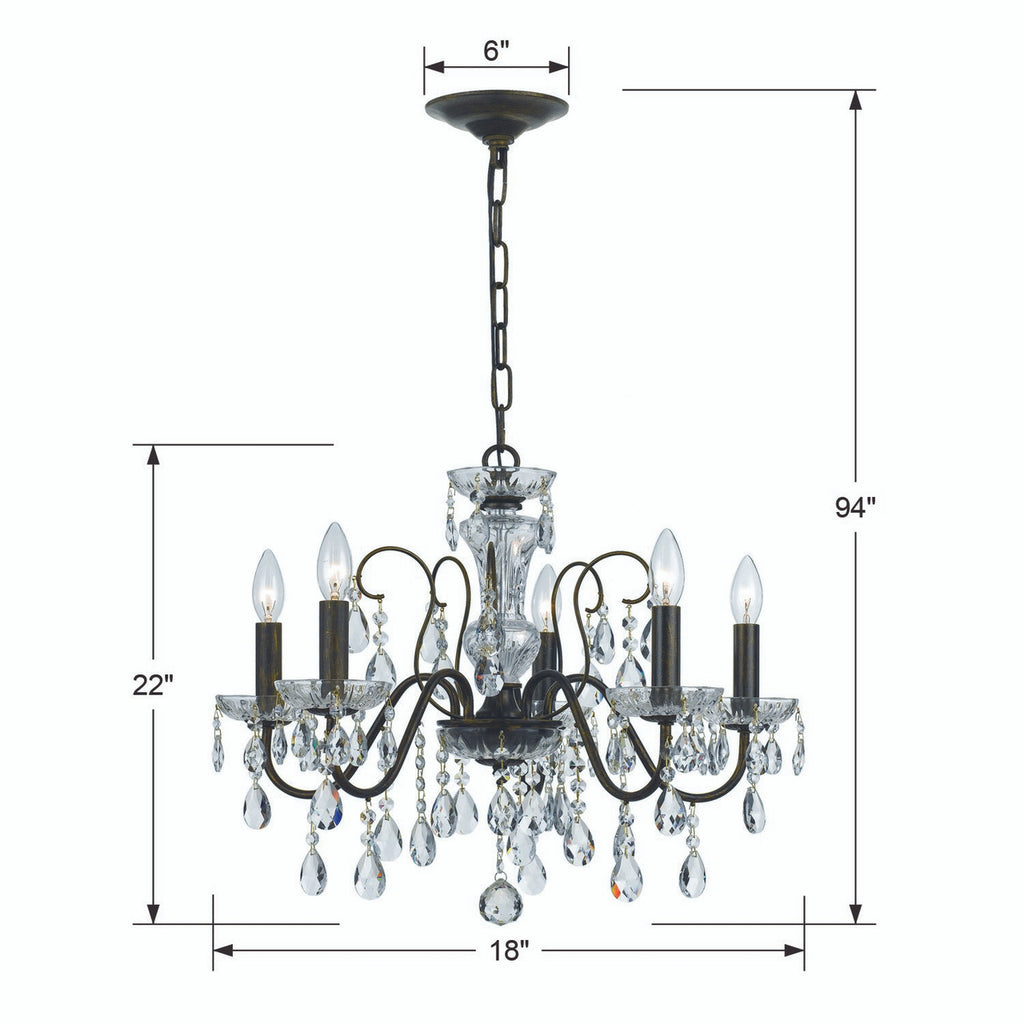 La Scala Chandelier, 8-Light, Antique Silver, Clear Heritage Crystal, 25"W (5073-48 1T4Q7)