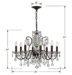 Century Chandelier, 6-Light, Polished Silver, Clear Heritage Crystal, 21"W (1705-40 1A2CE)