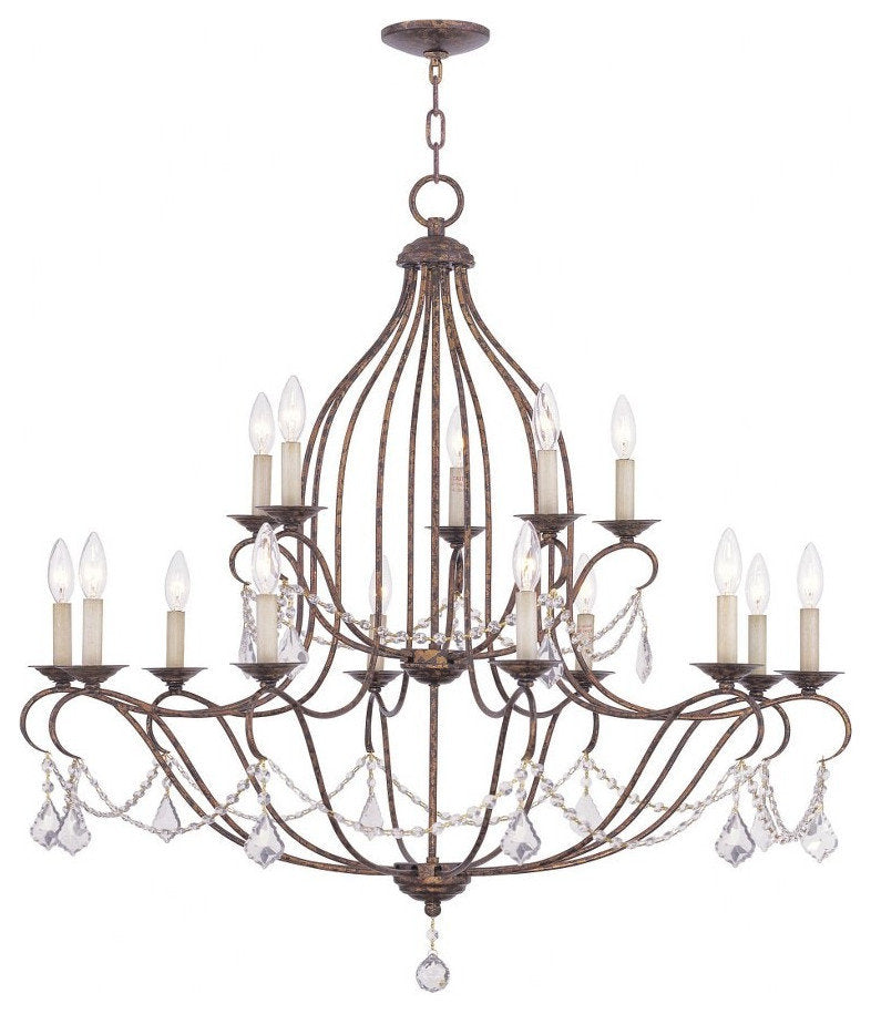 Traditional French Country Fifteen Light Chandelier-Hand Applied VenetianBy Bailey Street Home