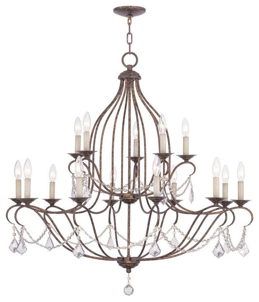 Traditional French Country Fifteen Light Chandelier-Hand Applied VenetianBy Bailey Street Home