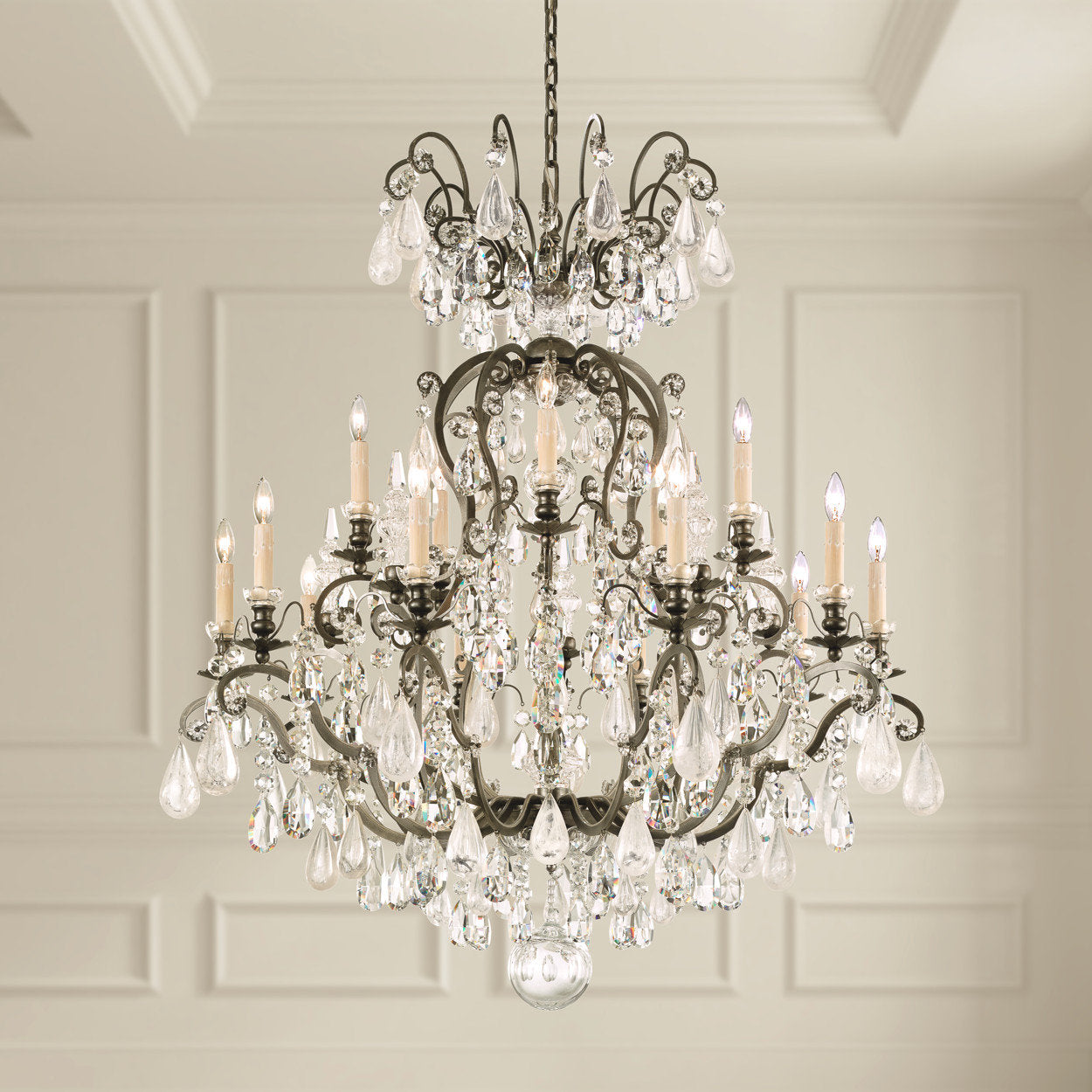 Schonbek 3573-47Cl 16 Light Crystal Chandelier, Antique PewterBy Schonbek