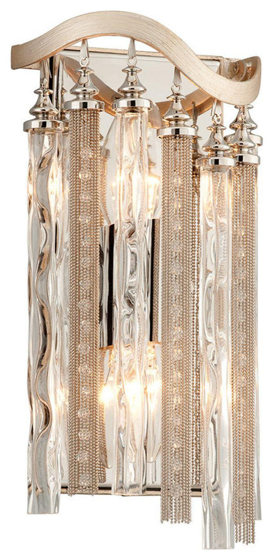 Chimera 2 Light Wall Sconce, Warm Silver LeafBy Corbett Lighting