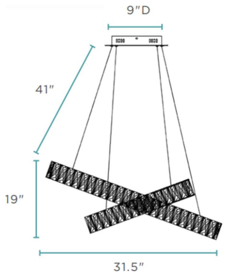 Crystal Elegance Integrated LED 3 Rings ChandelierBy Finesse Decor