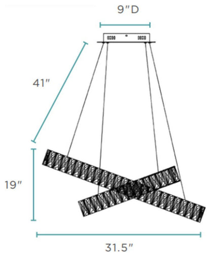 Crystal Elegance Integrated LED 3 Rings ChandelierBy Finesse Decor
