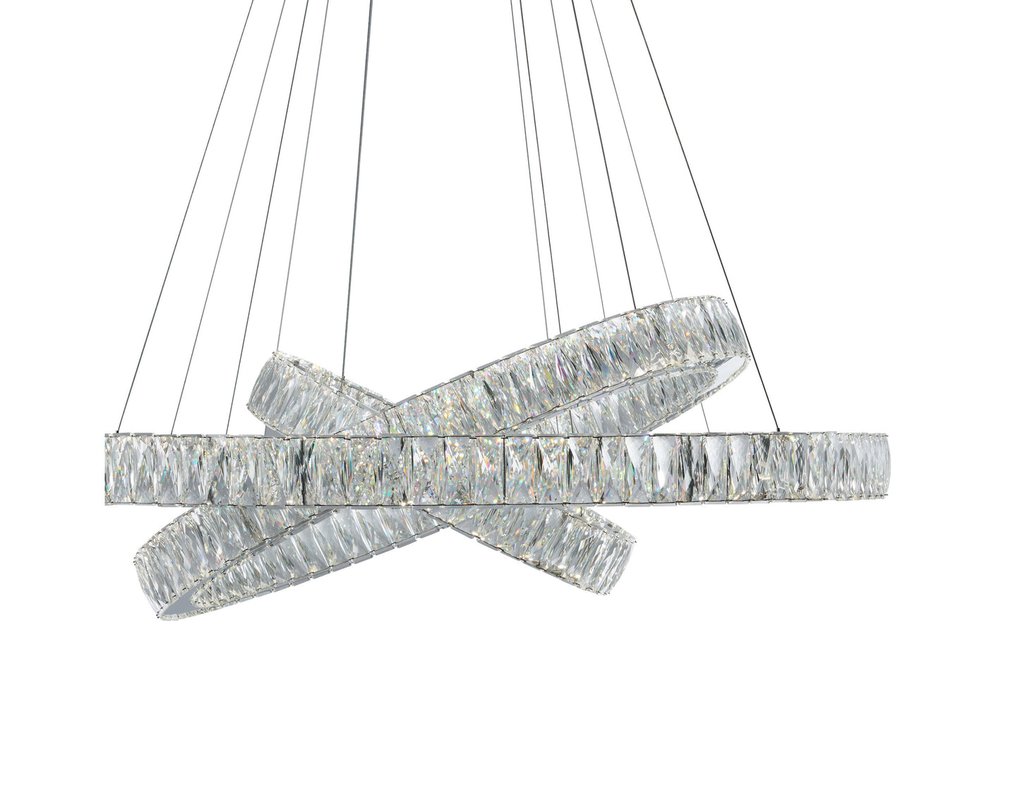 Crystal Elegance Integrated LED 3 Rings ChandelierBy Finesse Decor