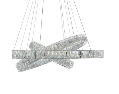 Crystal Elegance Integrated LED 3 Rings ChandelierBy Finesse Decor