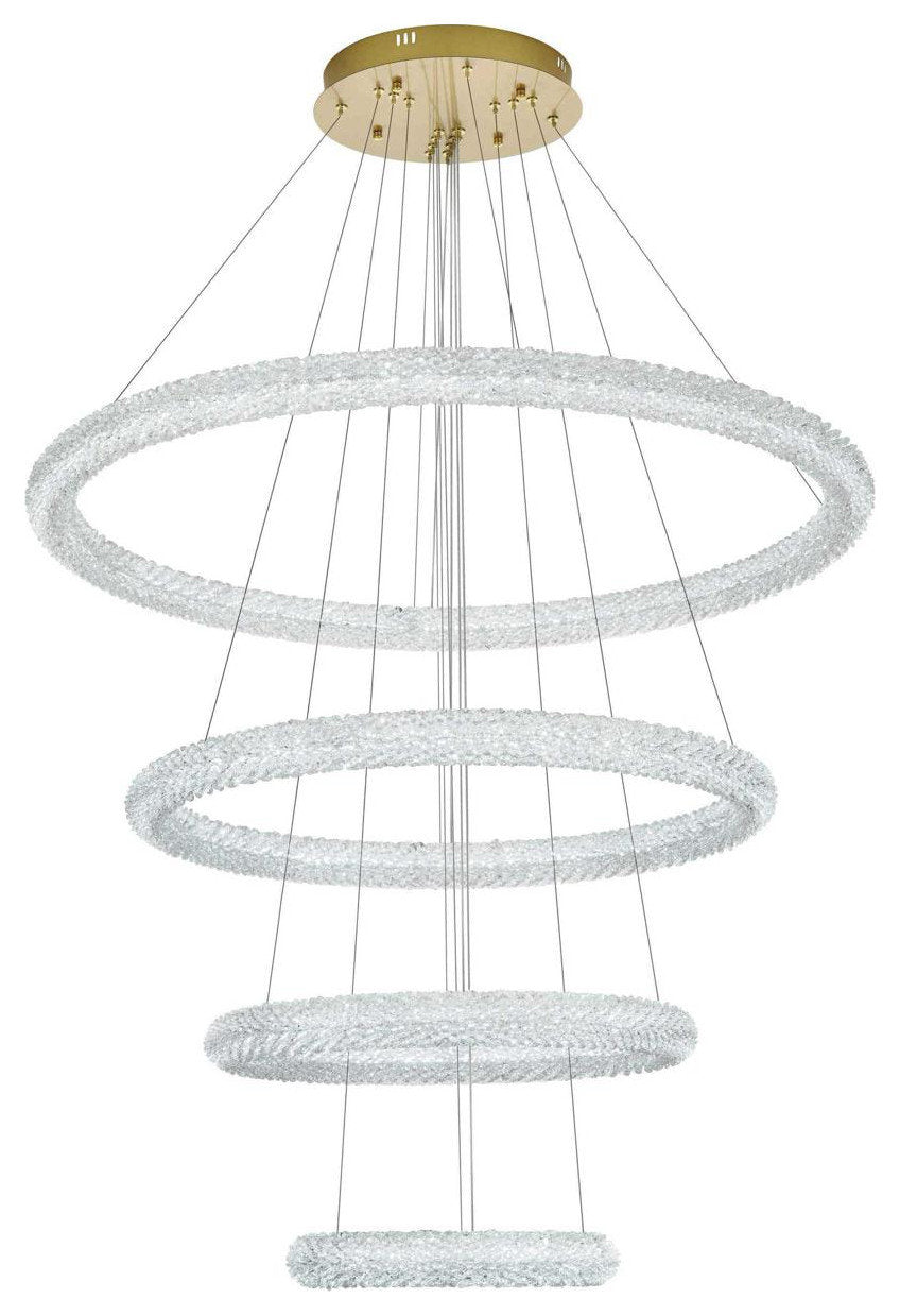 Bowen 4 Light Chandelier, Satin GoldBy Elegant Furniture & Lighting