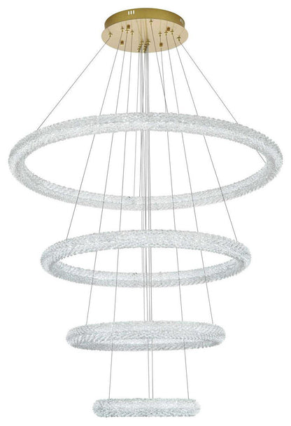 Bowen 4 Light Chandelier, Satin GoldBy Elegant Furniture & Lighting