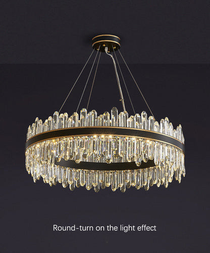 Ingria | Modern Ring LED Crystal Chandelier for Living Room, Dining Room, Dia39.4"By Miron Demid LLC