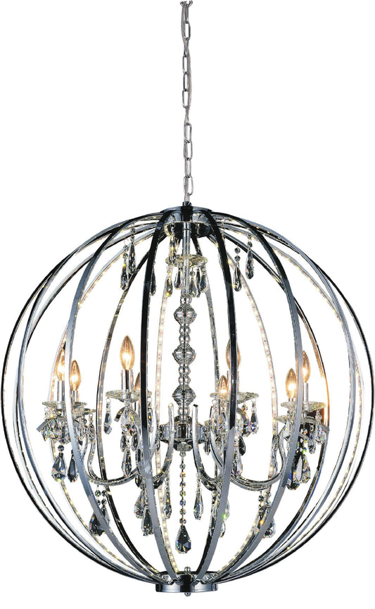 CWI LIGHTING 5025P34C-8 8 Light Up Chandelier with Chrome finishBy CWI Lighting