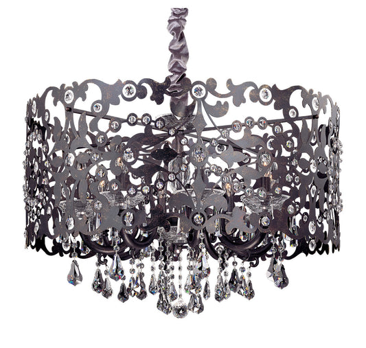 Bizet 8 Light Chandelier WIth Sienna Bronze, Firenze ClearBy Allegri Crystal by Kalco Lighting