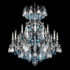 Renaissance Rock Crystal Chandelier, 16-Light, Antique Pewter, Clear Rock Crystal, 38"W (3573-47CL CELU7)