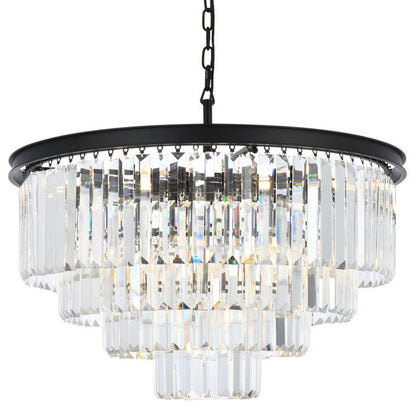Elegant 1231D32MB/RC Sydney 17-Light Matte Black Chandelier ClearBy Elegant Furniture & Lighting