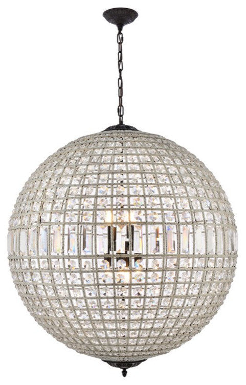 Elegant 1205G36DB/RC Olivia 8-Light Dark Bronze Chandelier ClearBy Elegant Furniture & Lighting