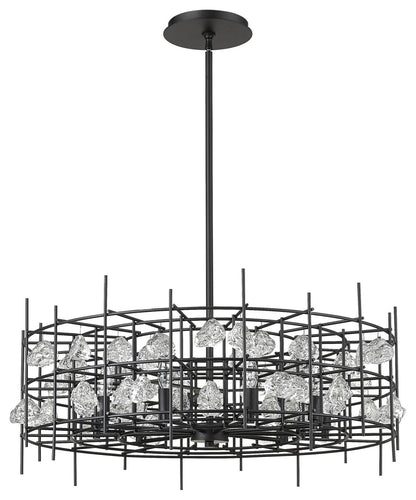 Z-Lite 4007-32 Garroway 9 Light 32"W Crystal Drum Chandelier - Aged BrassBy Z-LIte