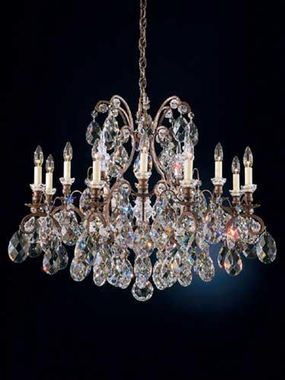 Renaissance Chandelier, 13-Light, Black, Clear Heritage Crystal, 33"W (3790-51 Y9TVN)
