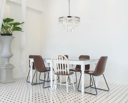 Elegant Lighting 1201D32/RC Sydney 17 Light 32"W Crystal - Matte BlackBy Elegant Furniture & Lighting