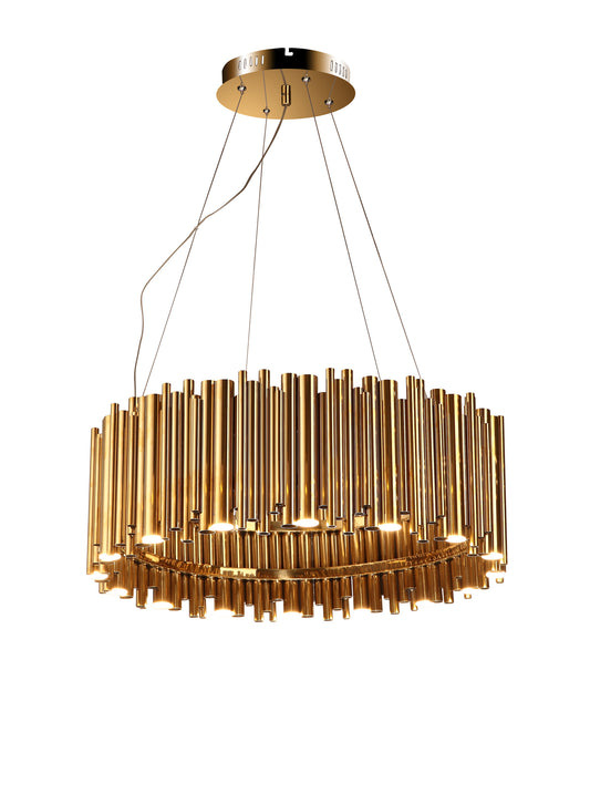 Gold Stainless Steel Rod Light Fixture With LED DownlightBy Design Living
