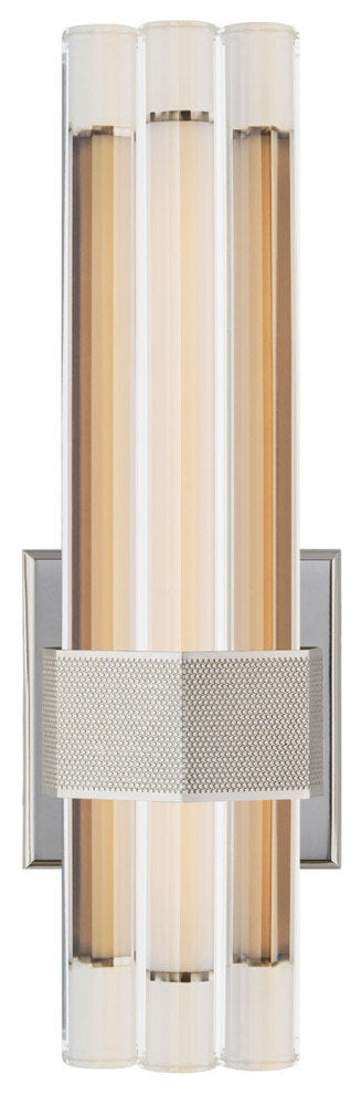 Fascio Asymmetric Wall Sconce, LED, Polished Nickel, Crystal, 14"HBy Visual Comfort