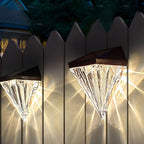 2PCS Geometric LED Waterproof Black Solar Wall Lamp Outdoor Wall Lights Fixture